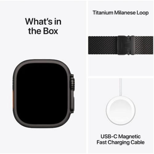 SMARTWATCH APPLE ULTRA 3 GPS BLACK TITANIUM CASE 49mm (MF1T4QR/A) BLACK TITANIUM MILANESE LOOP-LARGE